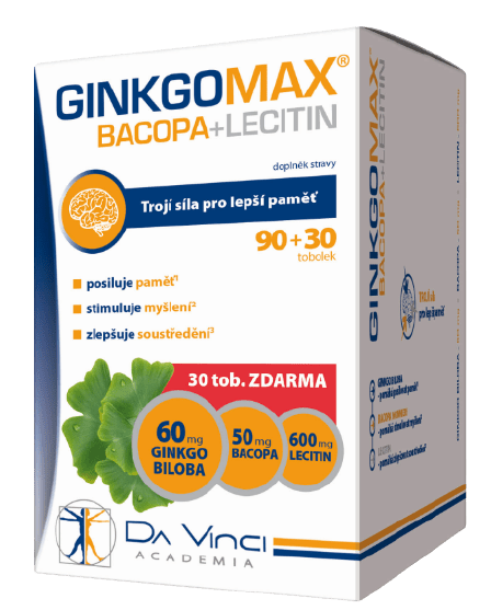 GINKGOMAX Bacopa, Lecitin 120 tobolek