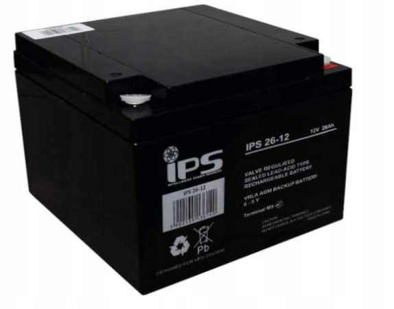 Akumulátor Ips, Vrla Agm 12V/26Ah, (M5), 175x166x125 mm Ips 26-12