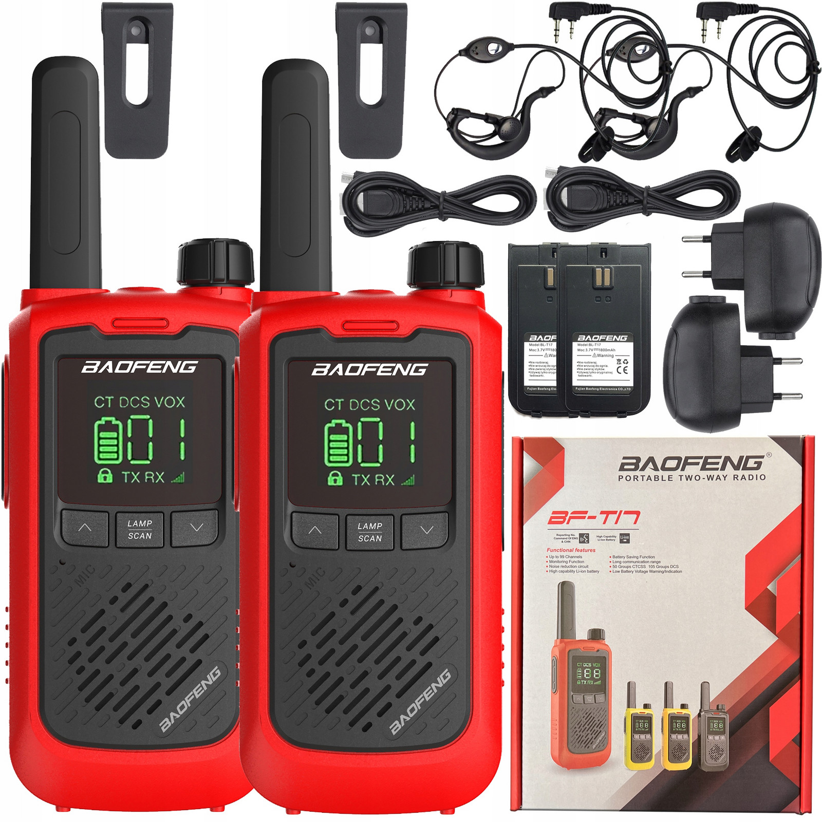 Baofeng BF-T17 Eu Walkie Talkie Vysílačka Loki Toki Usb Svítilna