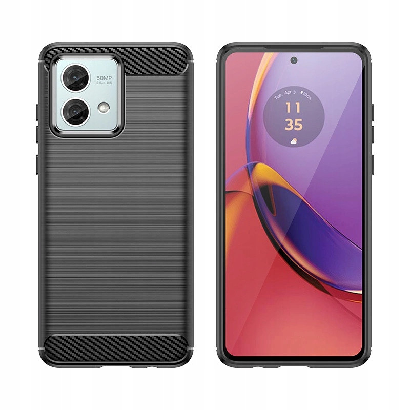 Carbon Case Pouzdro Case Kryt Obal Pouzdra Pro Motorola Moto G84 Černé