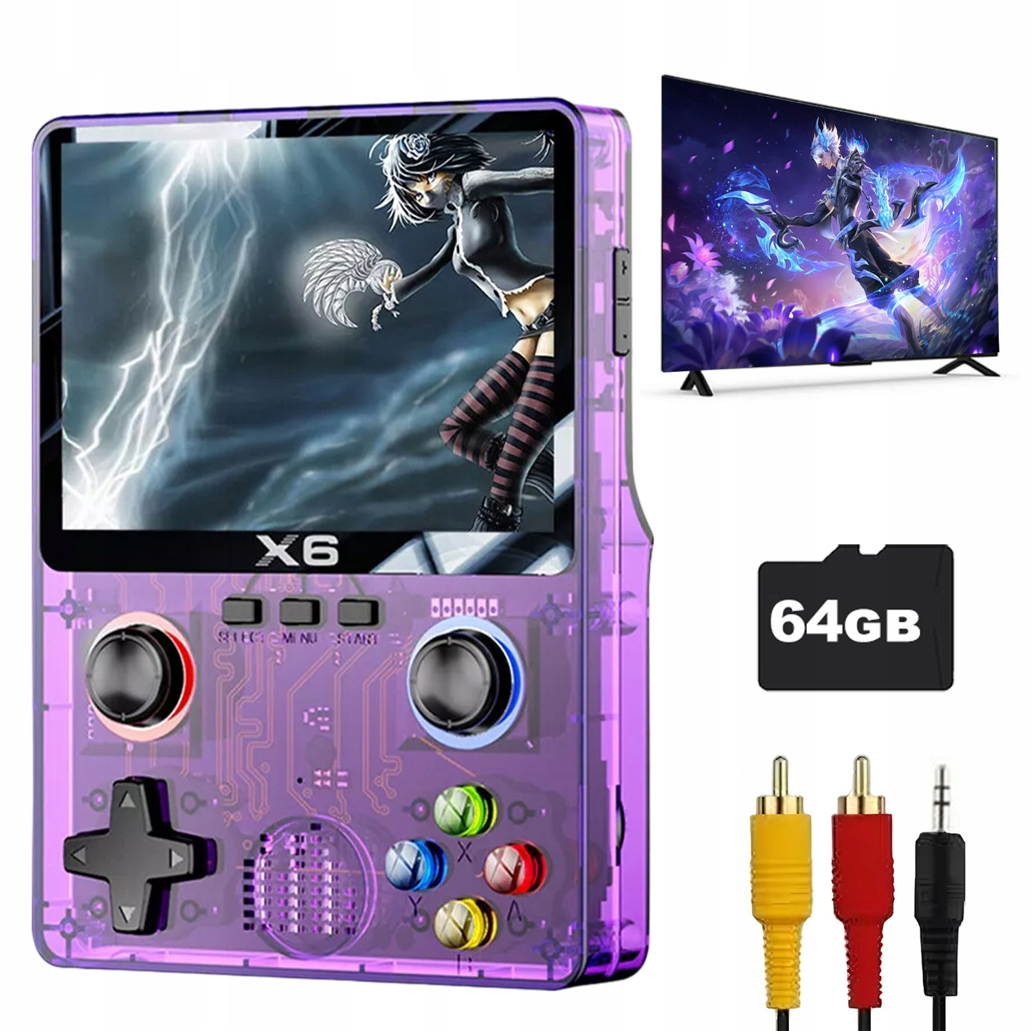 Herní Konzole Přenosná X6 S Hd Obrazovkou O Velikosti 3,5 Palce 64GB