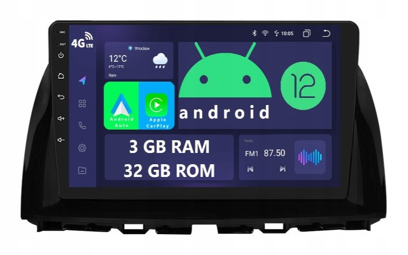 Radio 2DIN Navigace Android Mazda CX5 1 A 3/32 Gb Dsp Carplay Lte