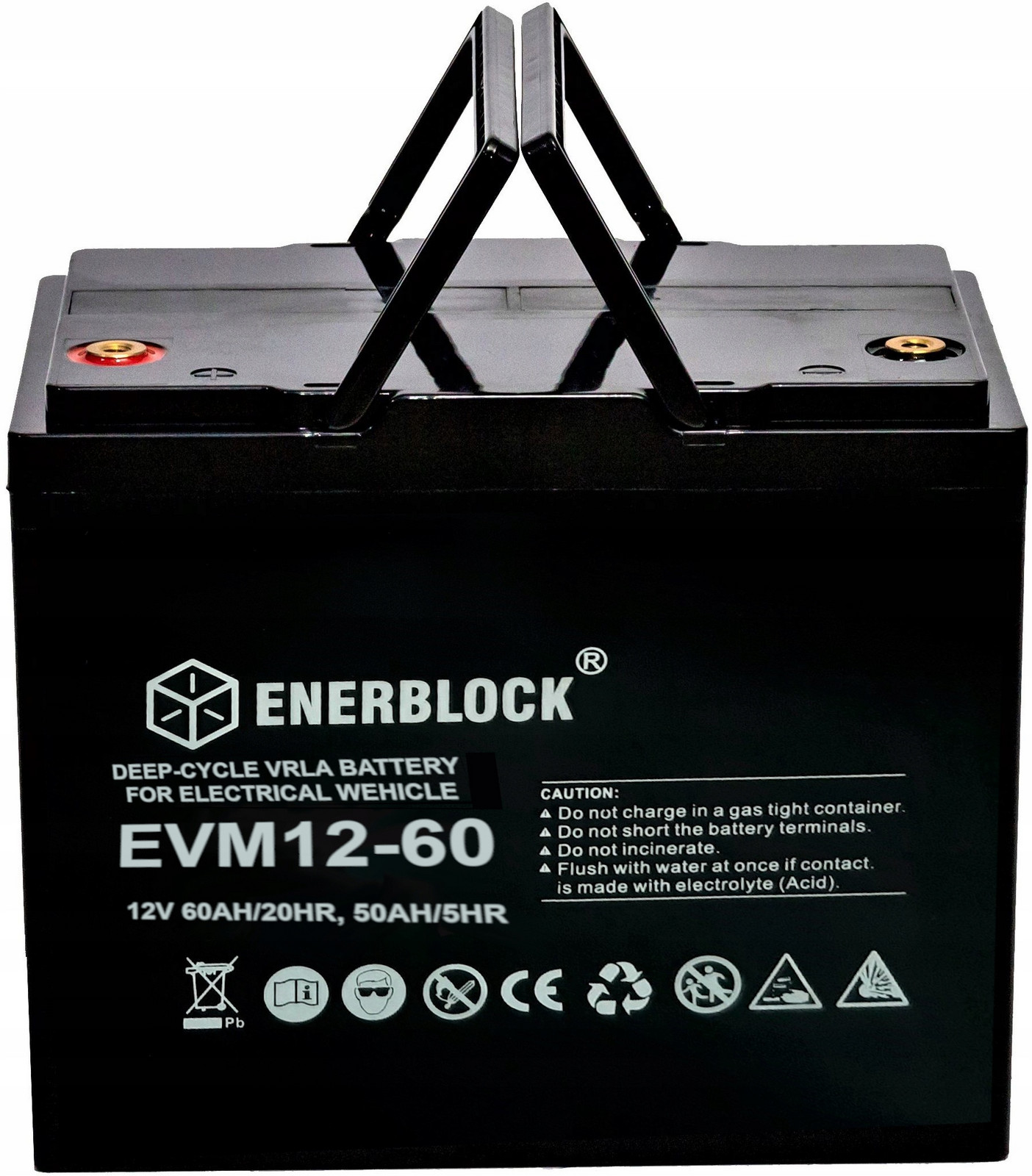 Akumulátor Agm Zesílená 12V 60Ah Enerblock Pro Cyklický Provoz