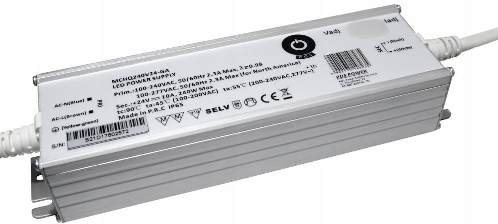 Napájecí zdroj s konstantním napětím Led 24V/10A 240W Pfc MCHQ240V24-GA