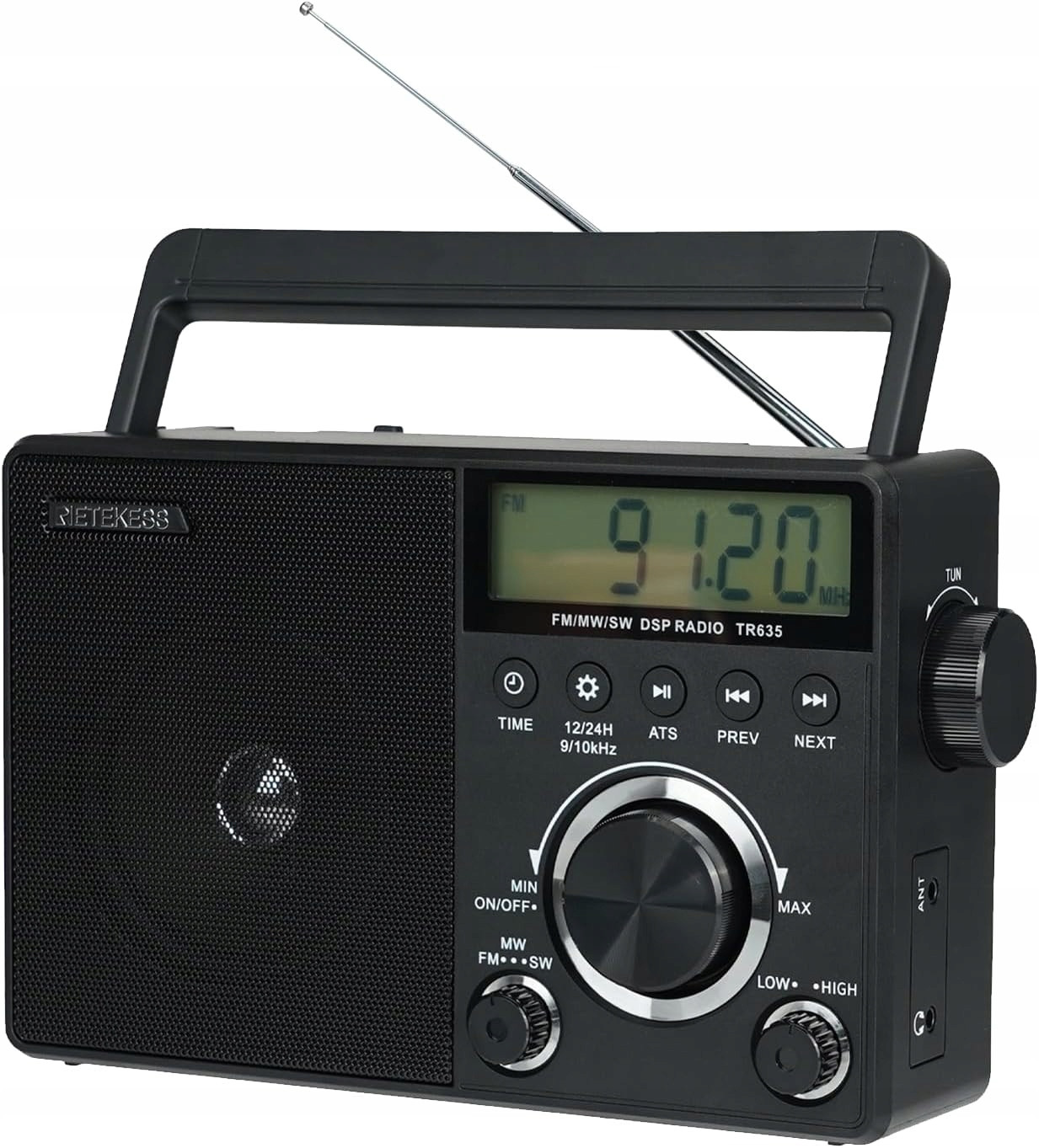 Retekess TR635 Přenosné Rádio, Rádio pro seniory, Fm/am/sw (Černá)