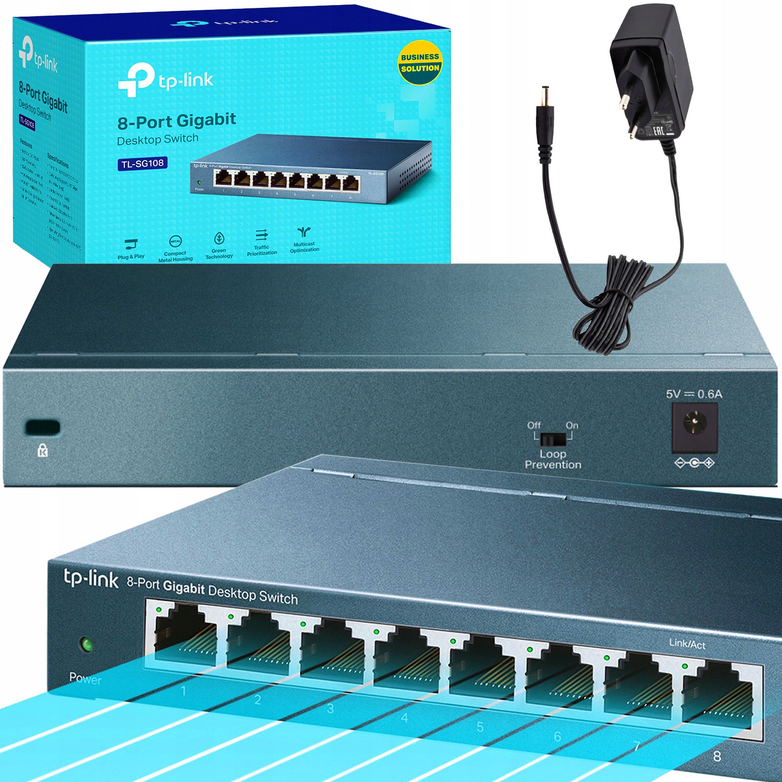 Switch TP-Link TL-SG108 8port 1000Mbs Gigabit QoS