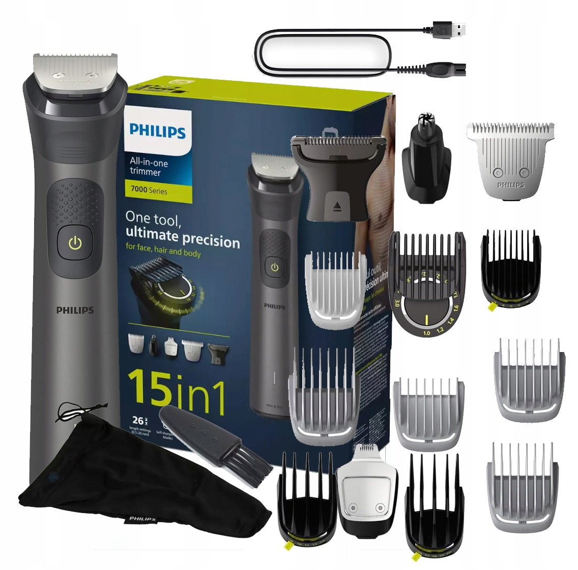 Zastřihovač Vlasů A Vousů Philips Multigroom MG7950/15 15V1 Pouzdro