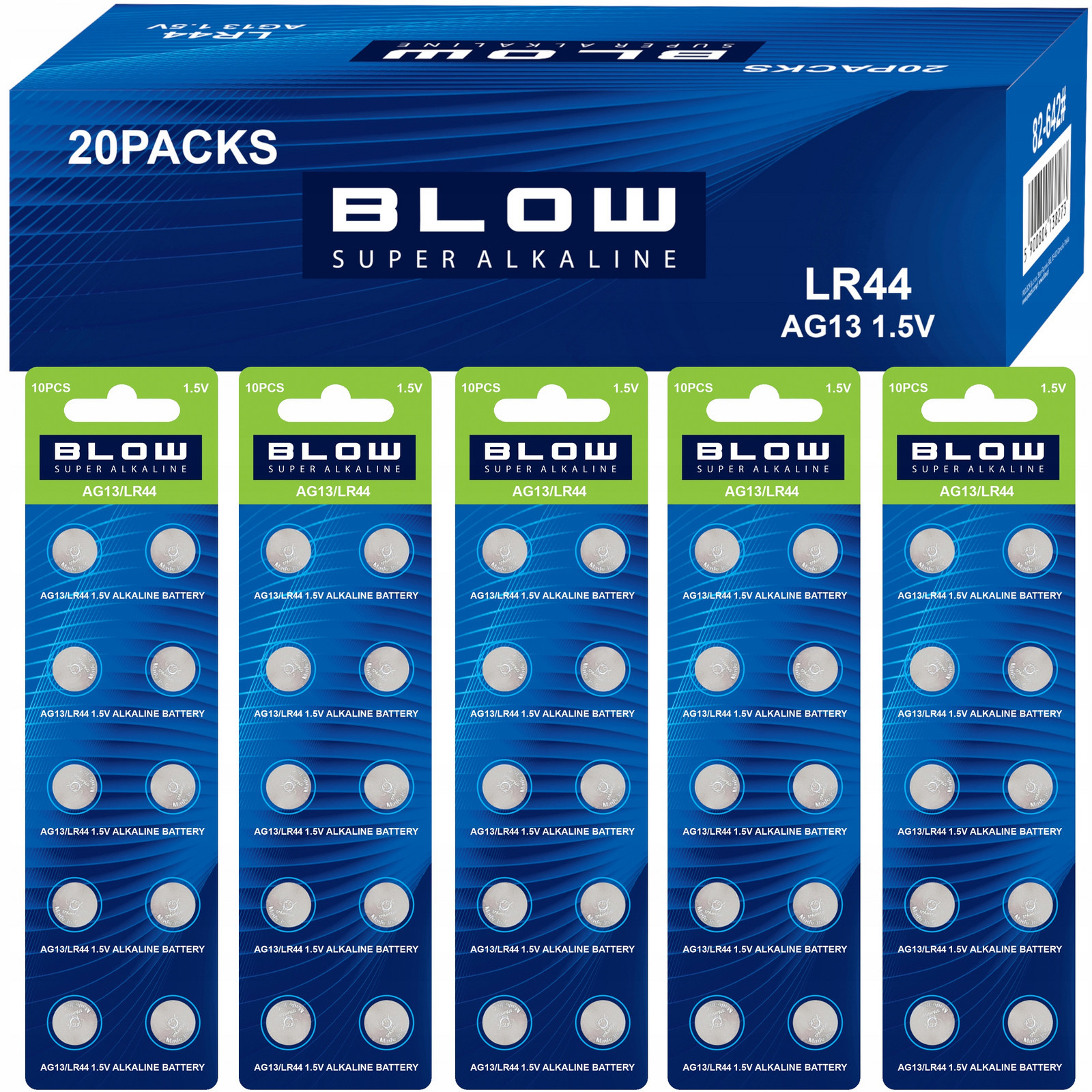 200x Baterie Alkalická Baterie LR44 AG13 V13GA A76 L1154 RW82 Blistr