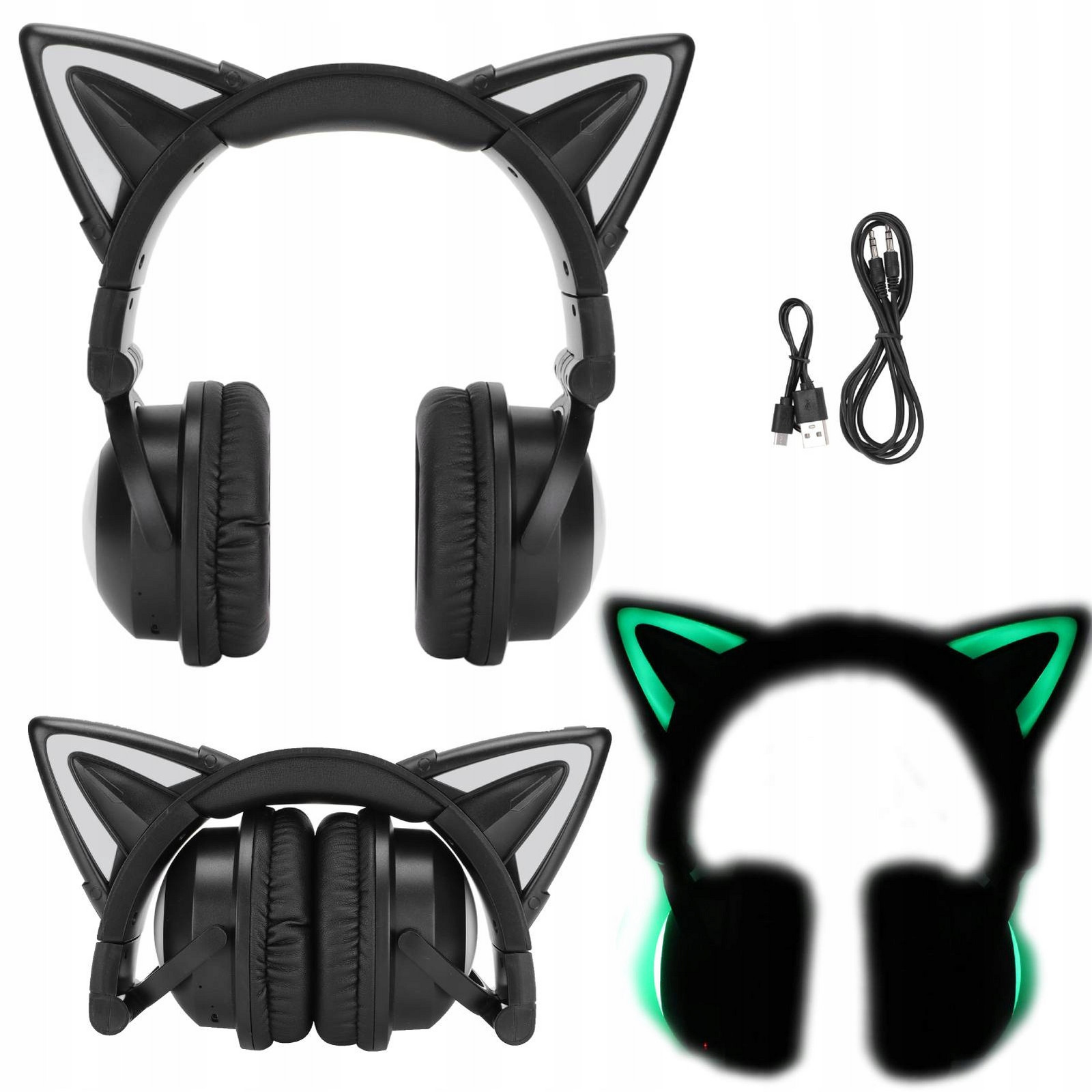 Dětská Sluchátka Kočičí Uši Kočka Bezdrátová Bluetooth 5.0