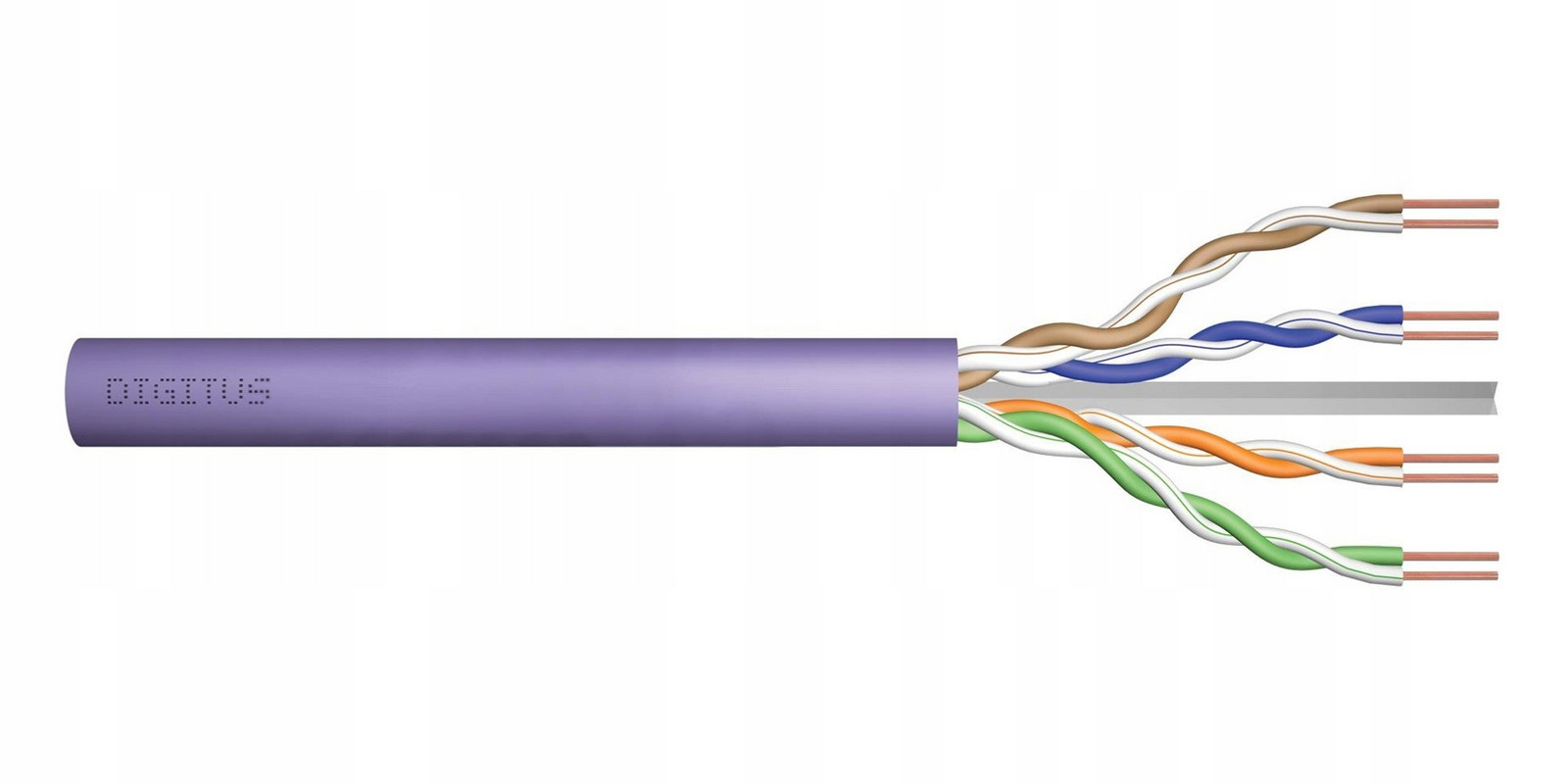 Instalační kabel Digitus kat.6, U/utp, B2ca, AWG23/1, Lsoh, 100m, fialový