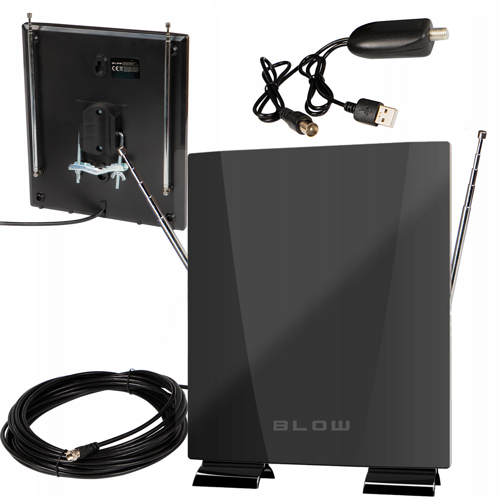 Anténa Aktivní Pokojová Venkovní Tv Lte 4K Fhd DVB-T2 MUX-8 Zesilovač