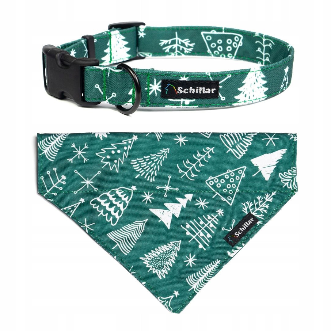 Vánoční sada pro psa obojek na přezku nákrčník vánočního stromku M 35-50cm