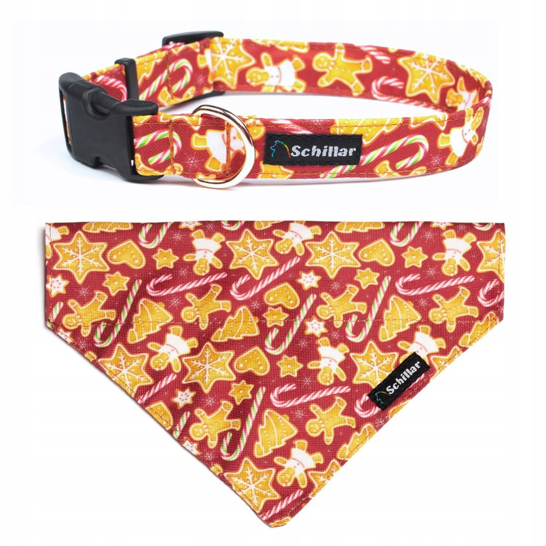 Vánoční sada pro psa nákrčník perníčkový ráj M 35-50cm