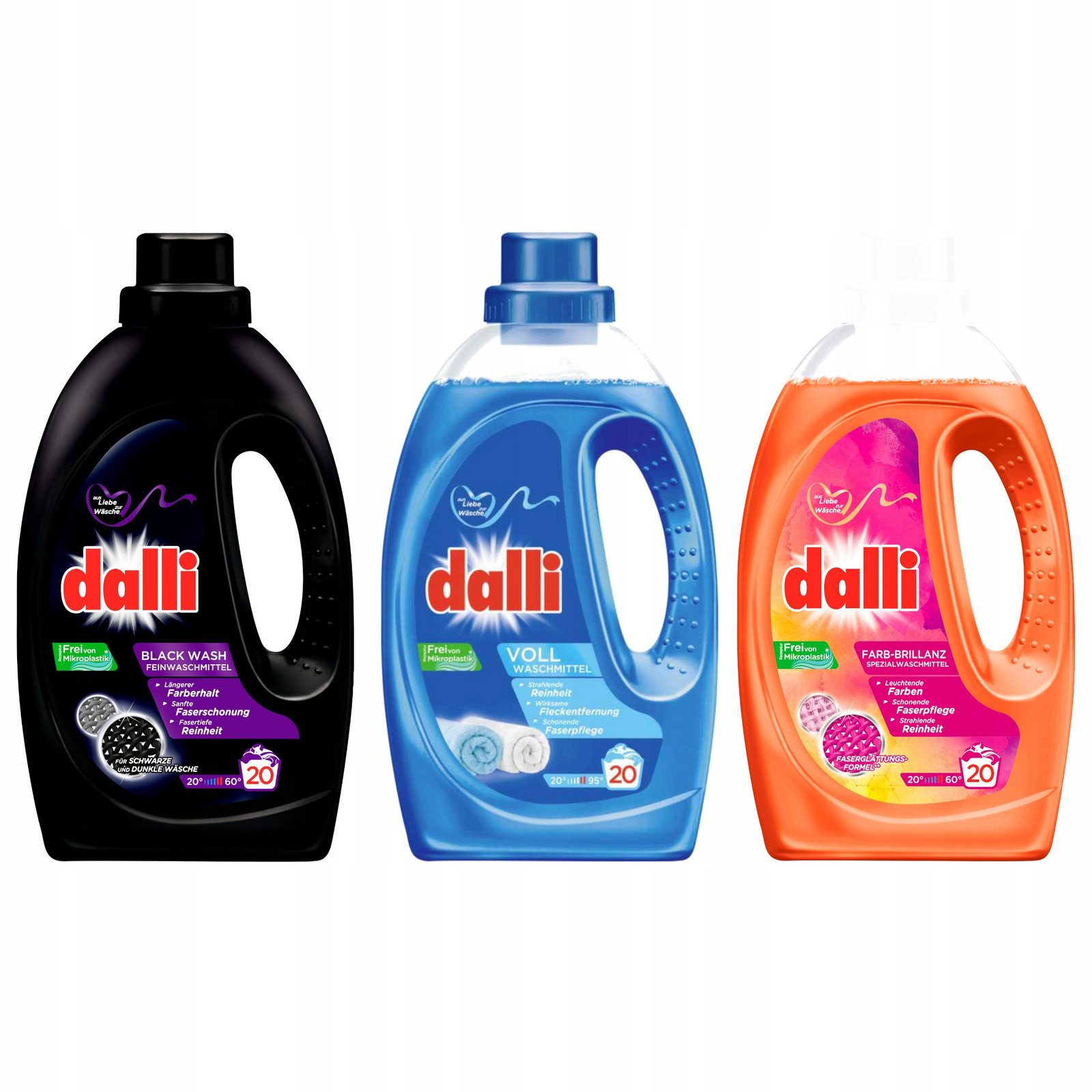 Gel na praní Dalli barva bílá černá MIX 3x 1,1L