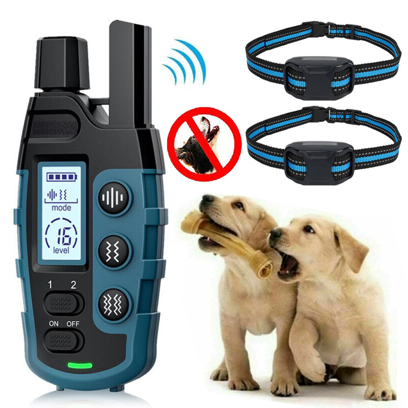 Elektrický Obojek Pro 2 Psy Výcvikový Voděodolný Set Dálkové Ovládání 1000M
