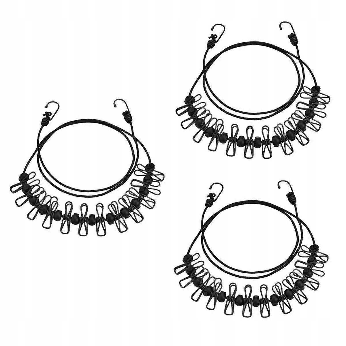 Šňůra na praní přenosná se sponami nastavitelná pro vnitřní použití