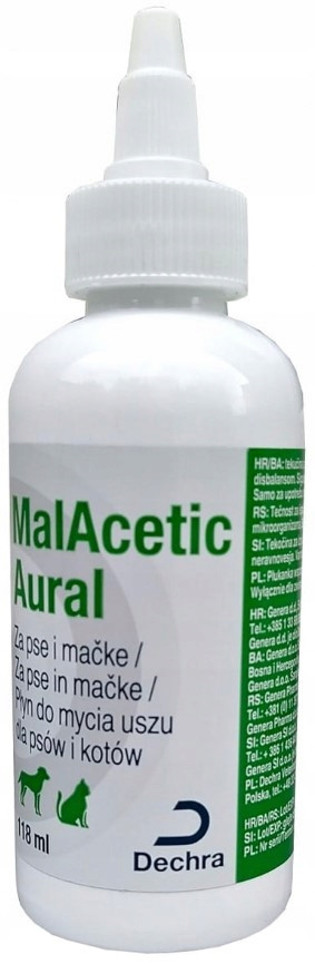 Dechra MalAcetic Aura kapky ušní maz pro psa kočku 118 ml