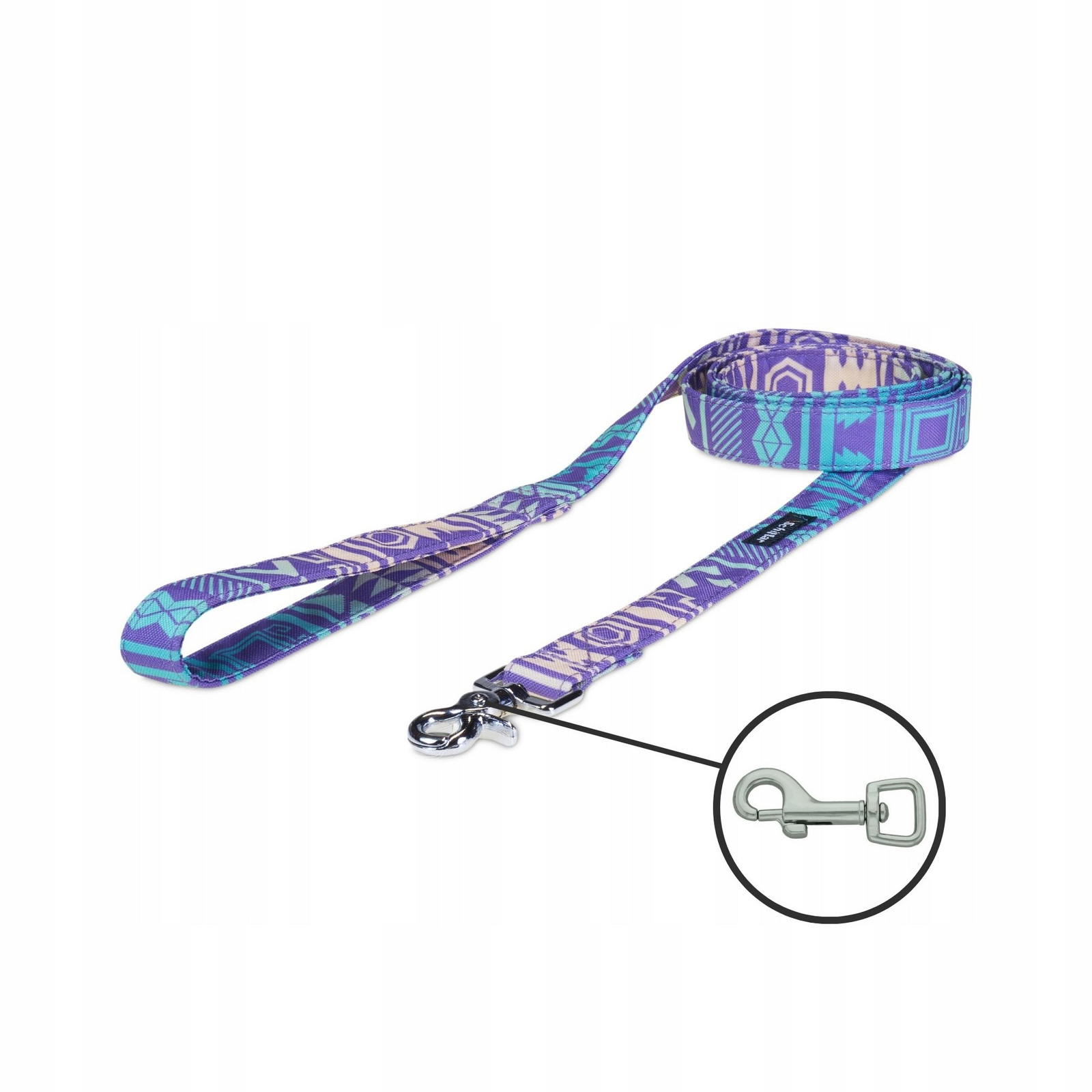 Vodítko městské pro malého středního psa fialové aztécké 150cm 20mm S M