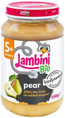 LAMBINI BIO Demeter příkrm hruška 190 g