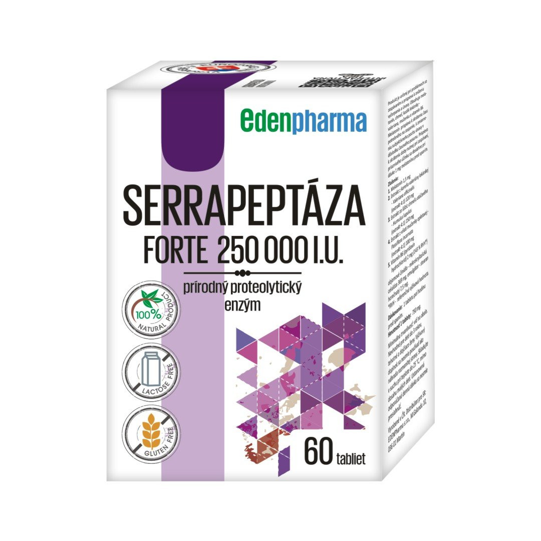 EDENPHARMA SerrapeptázaA Forte 250 000 I.U. prírodný enzým 60 tabliet