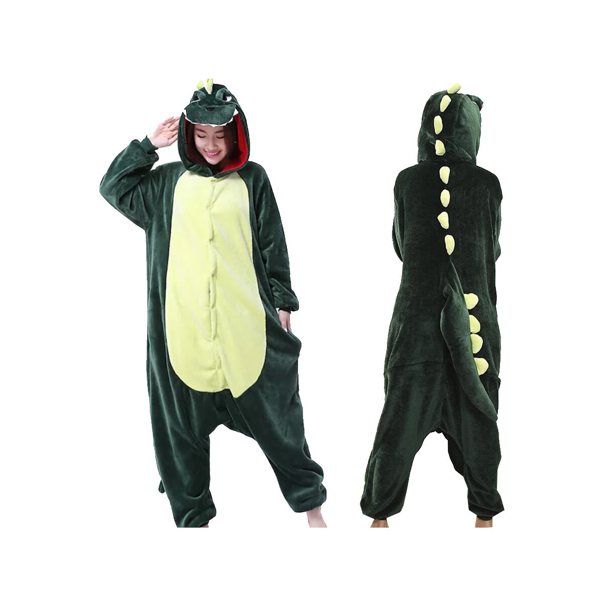 Ekw  Unisex zvířecí Kigurumi overal Dinosaurus zelená  Zelená