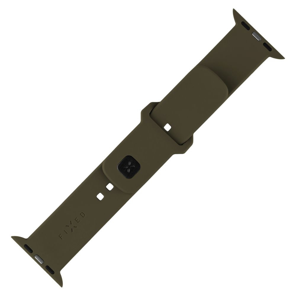 Set silikonových řemínků FIXED Silicone Sporty Strap pro Apple Watch 42/44/45/46mm, olivová