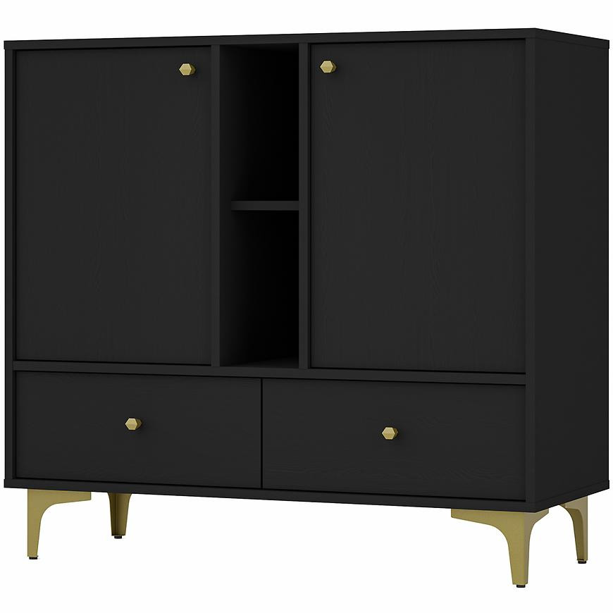 Komoda Tokyo 1  2F 2S černý grafit 825