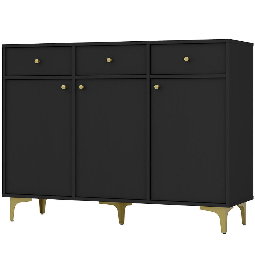 Komoda Tokyo 1  3F 3S černý grafit 827