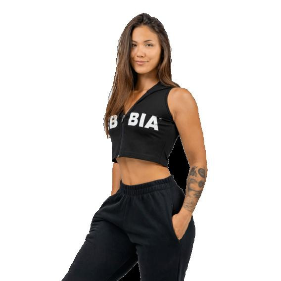 Nebbia Crop mikina bez rukávů MUSCLE MOMMY 258