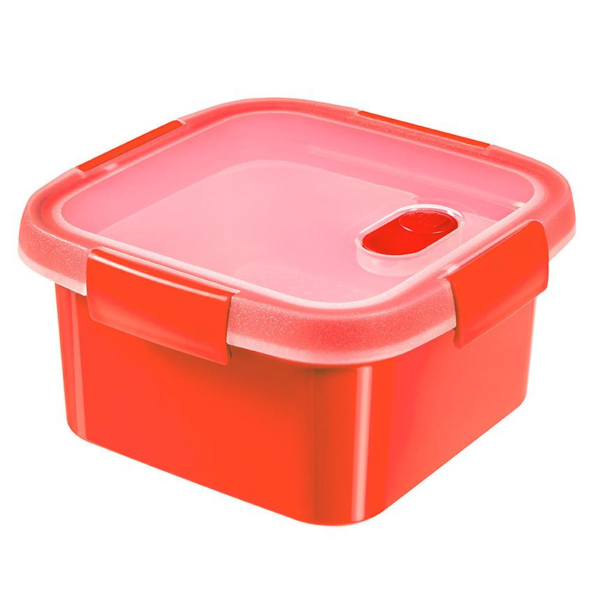 Dóza na potraviny čtverec steamer 1.1l červená