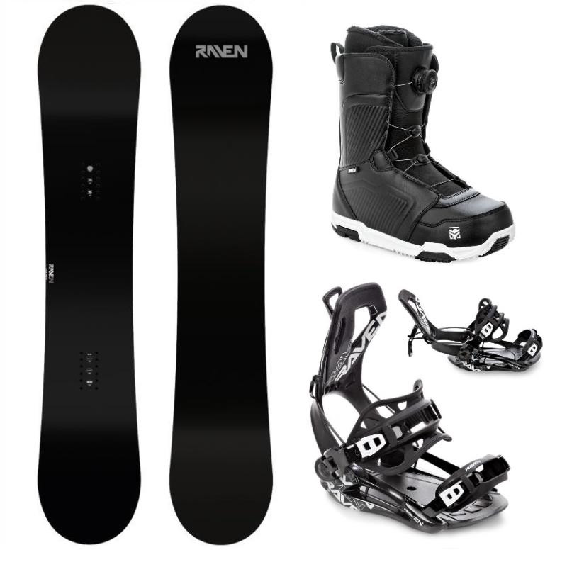 Raven Pure black snowboard + Raven Fastec FT360 black vázání + Raven Flush MOZ boty