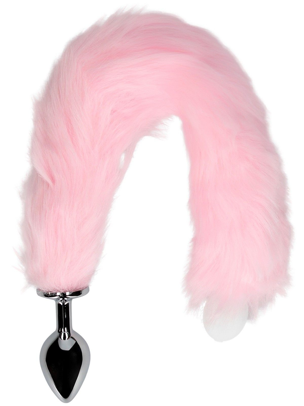 SHOTS Kovový anální kolík se svítícím liščím ocáskem - SHOTS (růžový)