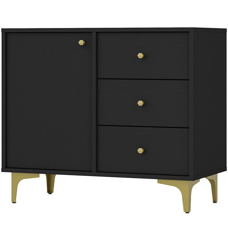 Komoda Tokyo 1  1F 3S černý grafit 814