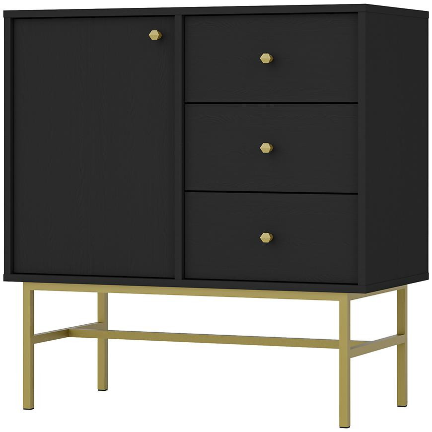 Komoda Tokyo 3  1F 3S černý grafit 814