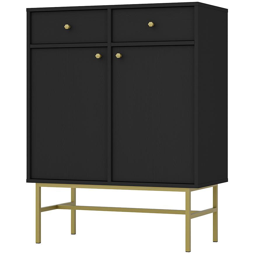 Komoda Tokyo 3  2F 2S černý grafit 826