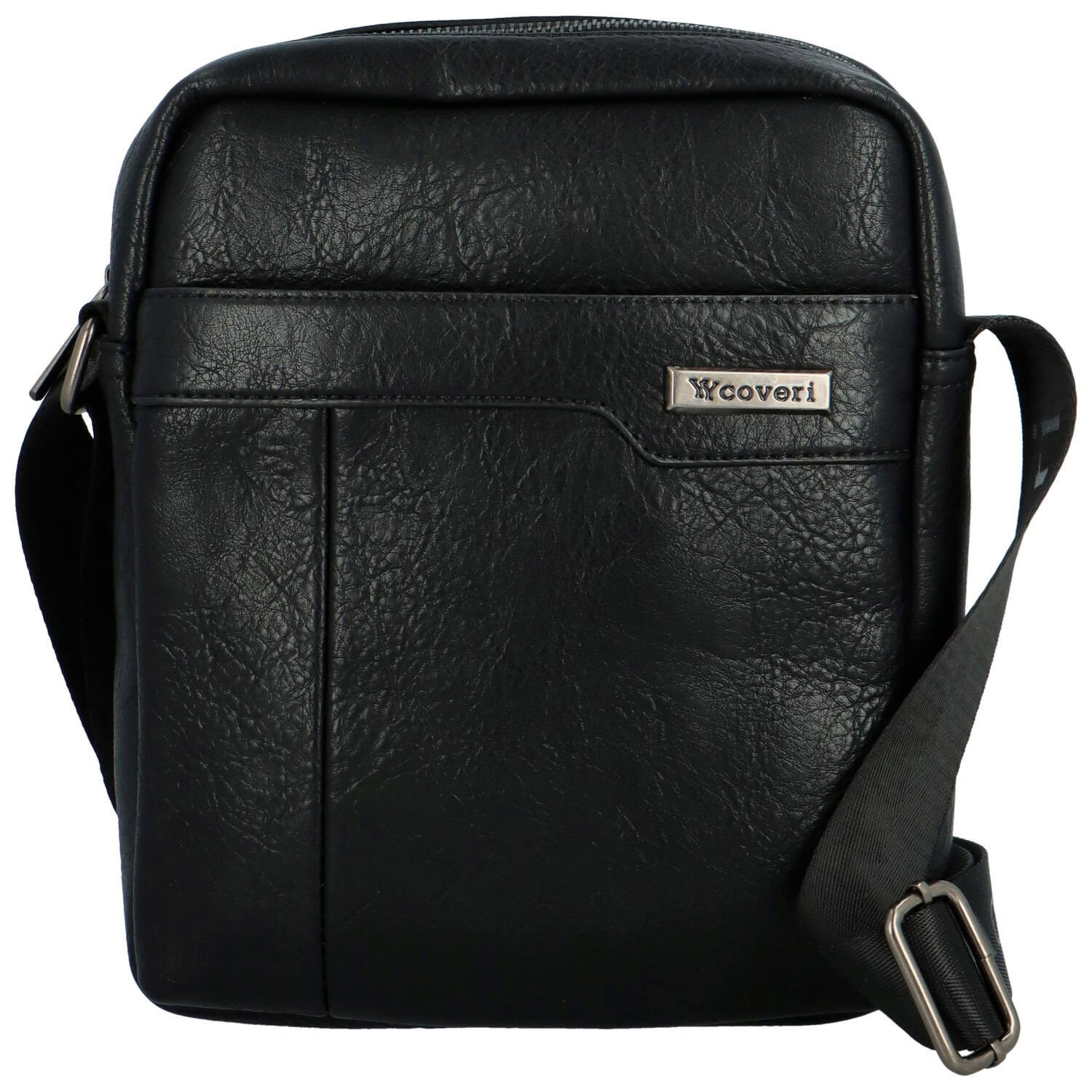 Trendy pánská koženková crossbody taška Coveri Amand, černá