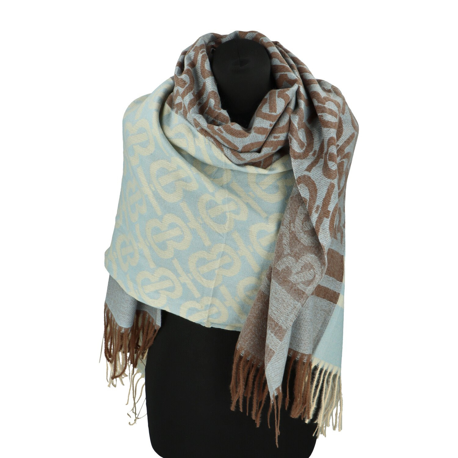 Moderní dámská šála se vzorem Donika, světle modrá