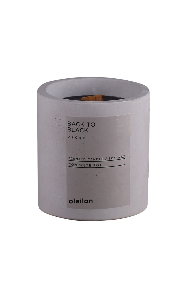 Dekorativní svíčka, vůně vanilka, šedá, 9 x 8,5 cm