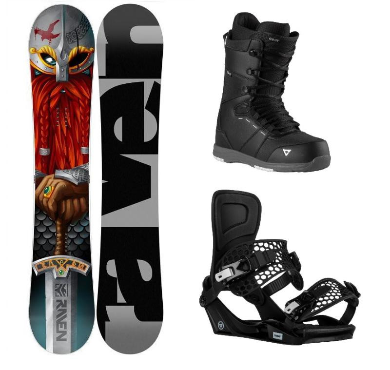 Raven Dwarf pánský snowboard + Gravity Indy black vázání + Gravity Void black/grey boty