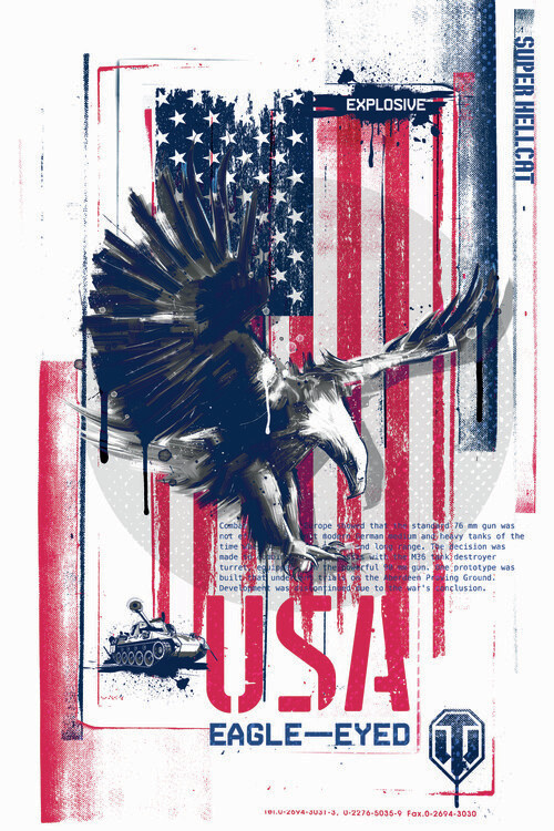 WOT Ilustrace World of Tanks - USA Eagle-Eyed, WOT, 26.7 × 40 cm