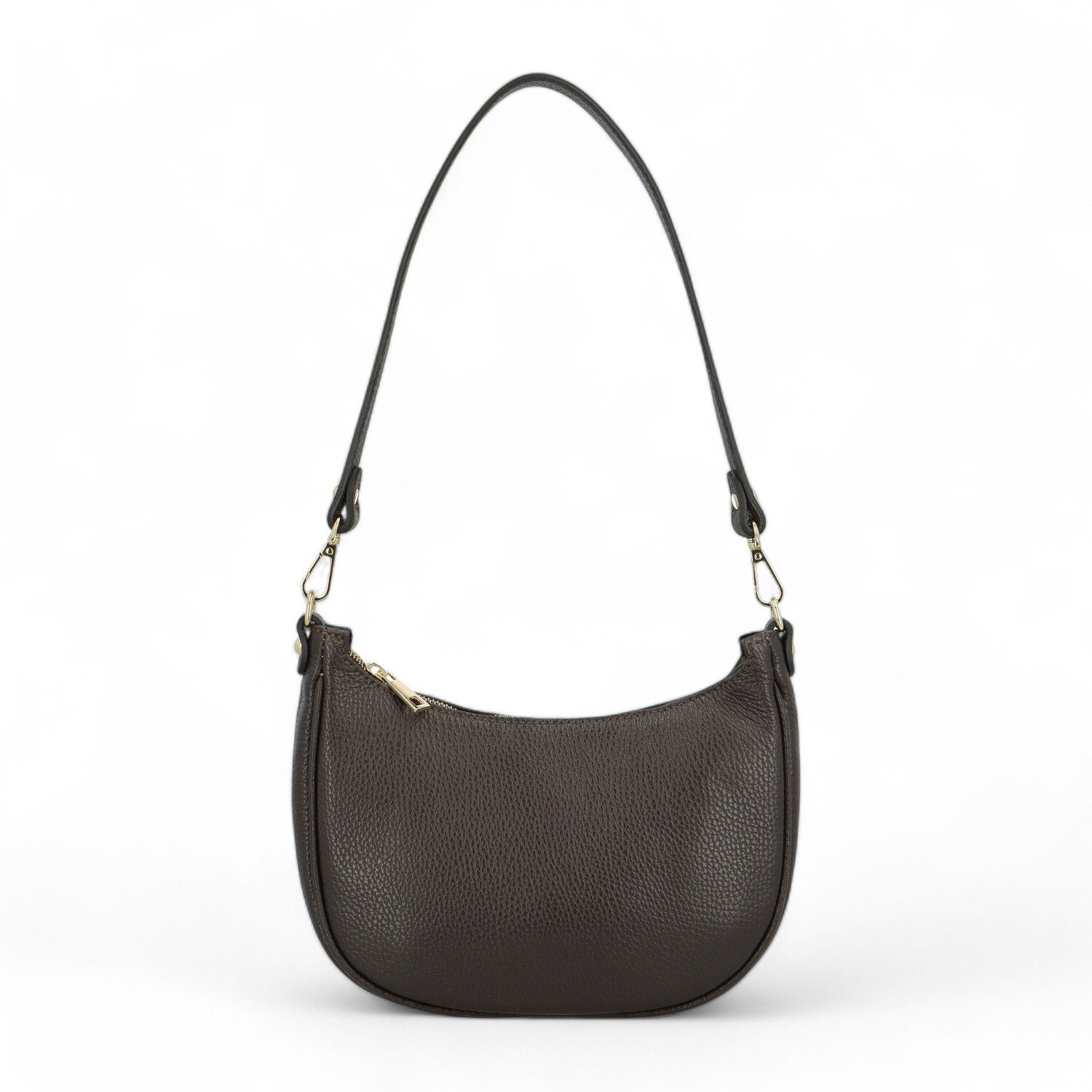 Dámská kožená kabelka na rameno tmavě hnědá - Delami Caitiri hnědá