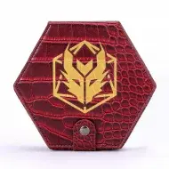 HYMGHO Dragon Scales Red Leather Hexagonal Dice Box