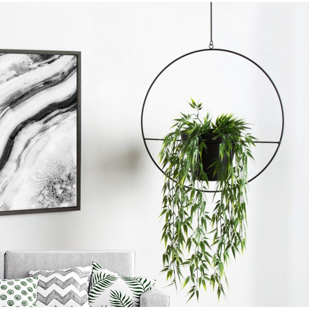 Kovový závěsný držák na květiny, 25 x 25 x 25 cm