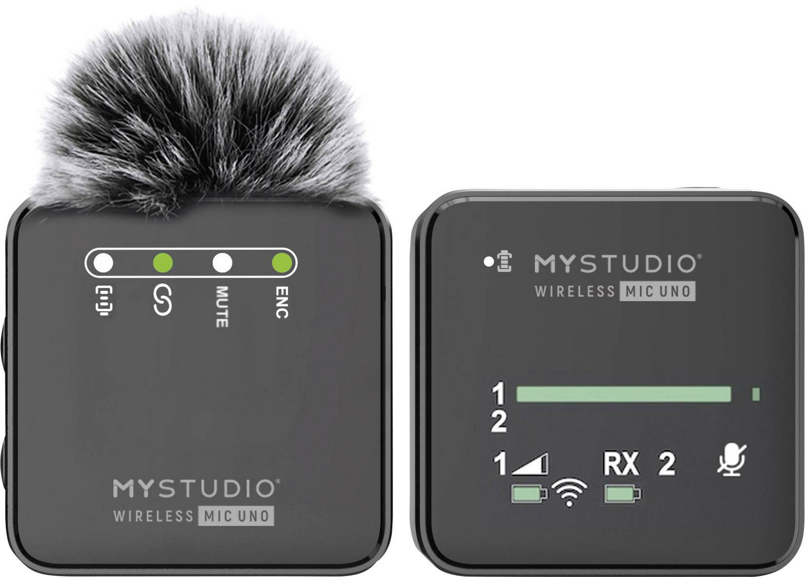 Easypix MyStudio Mic UNO nasazovací studiový mikrofon Druh přenosu:kabelový, bezdrátový vč. ochrany proti větru, vč. pouzdra na mikrofon USB-C® kabelový,