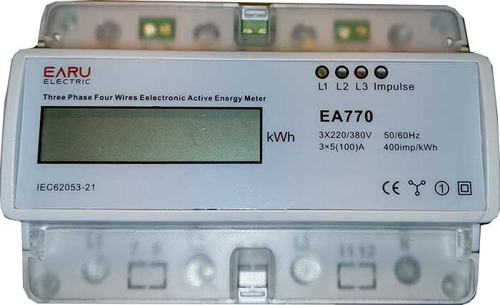 Elektroměr EA770 3 fázový digitální na DIN lištu