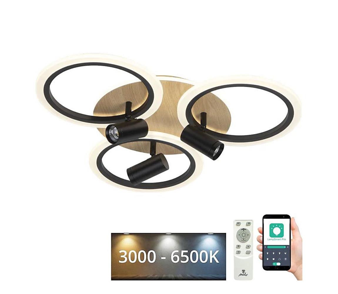 LED Stmívatelné stropní svítidlo LED/70W/230V 3000-6500K černá/hnědá + DO