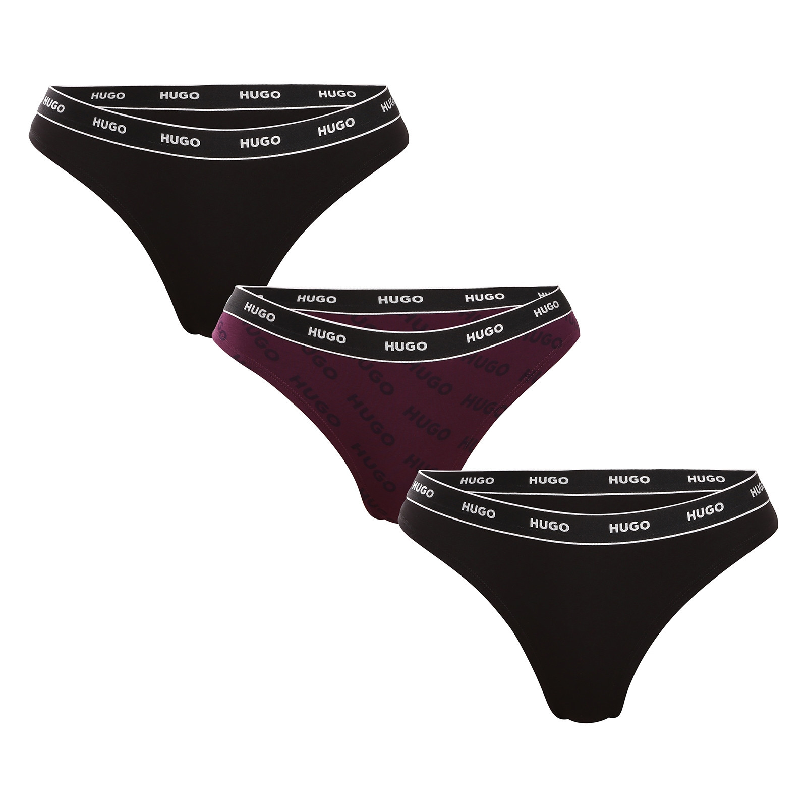 3PACK dámská tanga HUGO vícebarevná (50495870 520) S