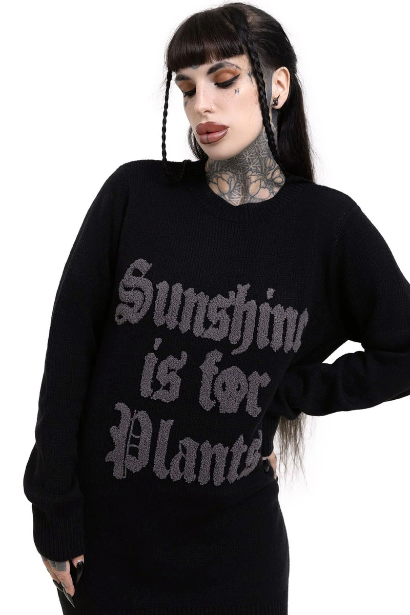 svetr dámský KILLSTAR - Sunshine For Plants - Black S