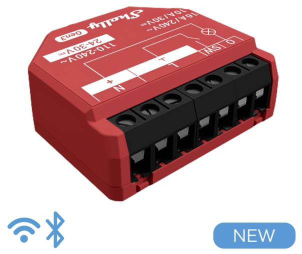 Shelly 1PM Gen3 Stmívač Bluetooth, Wi-Fi