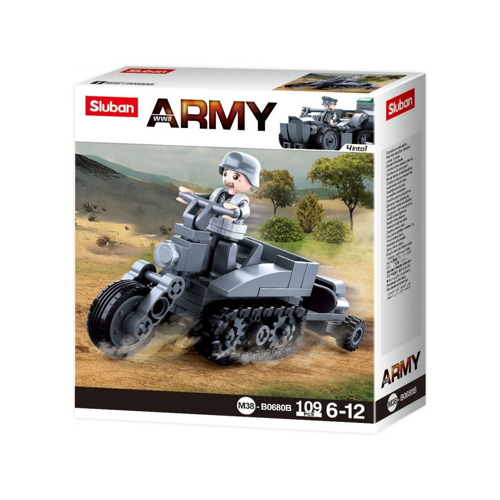 Stavebnice Sluban WWII Německý pásový motocykl M38-B0680B
